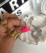Load image into Gallery viewer, Silver Diamond Hoops
