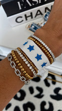 Load image into Gallery viewer, Blue and White Star Bracelets
