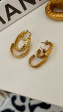 Load image into Gallery viewer, Leaf Braided Hoops
