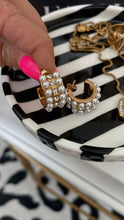 Load image into Gallery viewer, Glam Pearl Hoops
