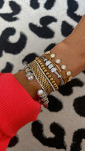 Load image into Gallery viewer, Textured Two Tone Pearl Bangle
