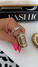 Load image into Gallery viewer, Two Layer Silver Diamond Ring
