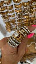 Load image into Gallery viewer, Two Layer Silver Diamond Ring
