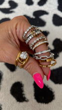 Load image into Gallery viewer, Two Layer Silver Diamond Ring
