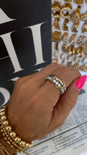 Load image into Gallery viewer, Two Layer Silver Diamond Ring
