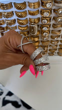 Load image into Gallery viewer, Chunky Crystal Silver Ring
