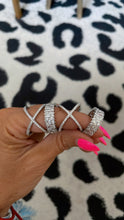 Load image into Gallery viewer, Chunky Crystal Silver Ring
