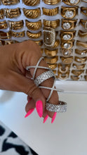 Load image into Gallery viewer, Chunky Crystal Silver Ring
