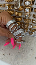 Load image into Gallery viewer, Chunky Crystal Silver Ring
