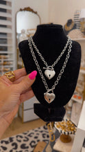 Load image into Gallery viewer, Silver Heart Toggle Necklace
