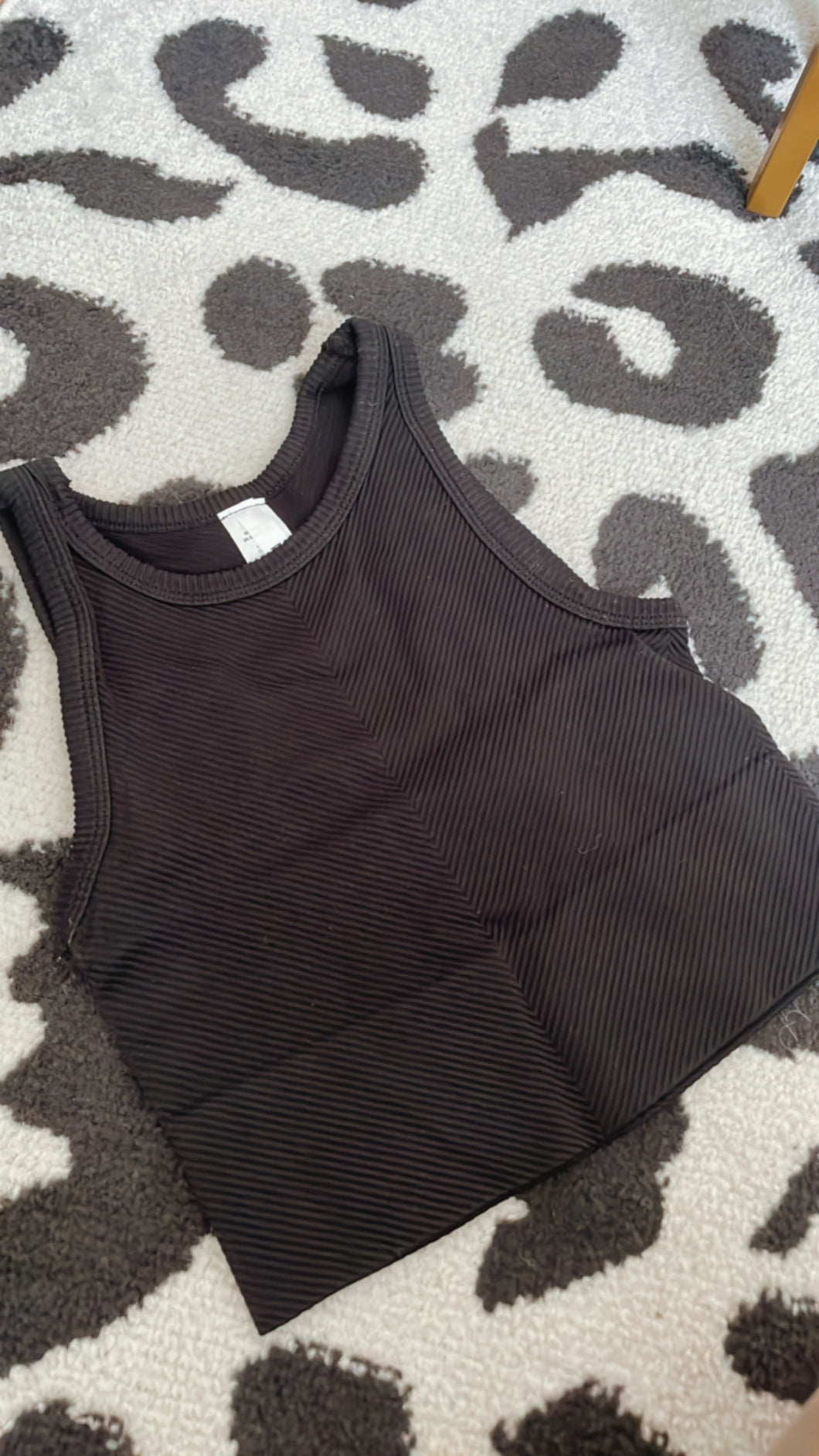 Black Ribbed Tank Tops