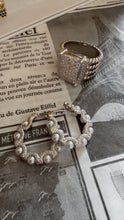 Load image into Gallery viewer, Silver Pearl Hoops
