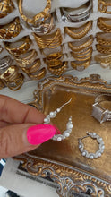 Load image into Gallery viewer, Silver Pearl Hoops
