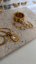 Load image into Gallery viewer, Block Diamond Hoops
