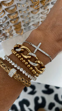 Load image into Gallery viewer, Diamond Cross Pull Tie Bracelet
