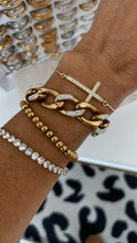 Load image into Gallery viewer, Diamond Cross Pull Tie Bracelet
