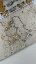 Load image into Gallery viewer, Diamond Cross Pull Tie Bracelet
