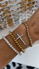 Load image into Gallery viewer, Diamond Cross Pull Tie Bracelet
