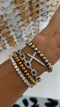 Load image into Gallery viewer, Diamond Cross Pull Tie Bracelet

