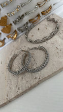 Load image into Gallery viewer, Silver Diamond Hoops
