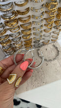 Load image into Gallery viewer, Silver Diamond Hoops
