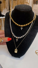 Load image into Gallery viewer, Round Bead Cross Necklace
