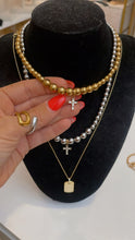 Load image into Gallery viewer, Round Bead Cross Necklace
