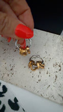 Load image into Gallery viewer, Two Toned Ring Huggie Hoops
