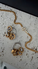 Load image into Gallery viewer, Two Toned Ring Huggie Hoops
