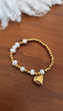 Load image into Gallery viewer, Heart Pearl Stretch Bracelet
