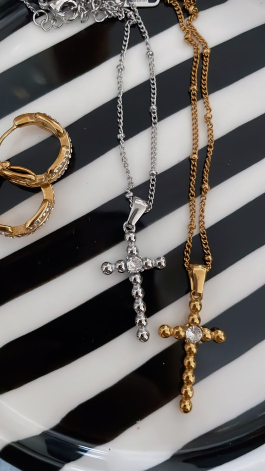 Sale Oversized Bubble Cross Necklace