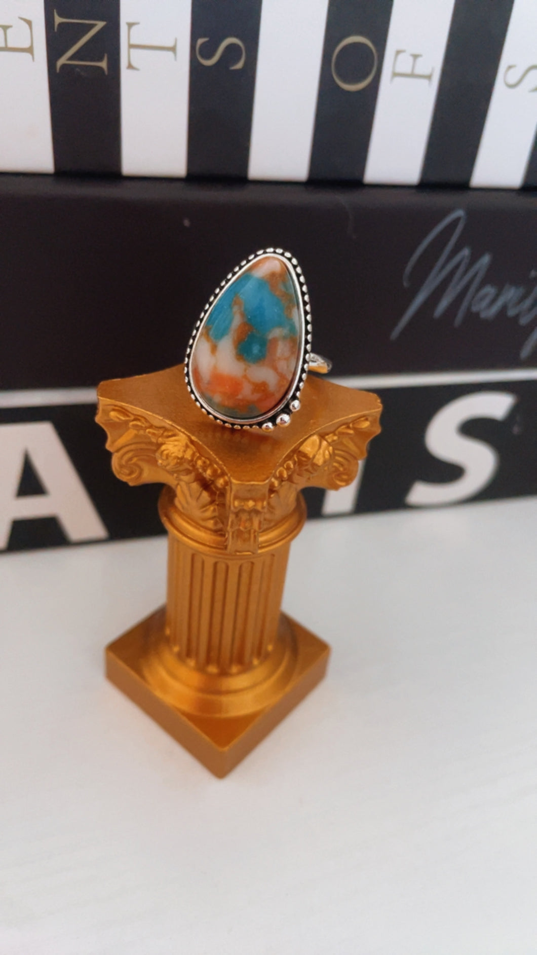 Turquoise and Rust Ring