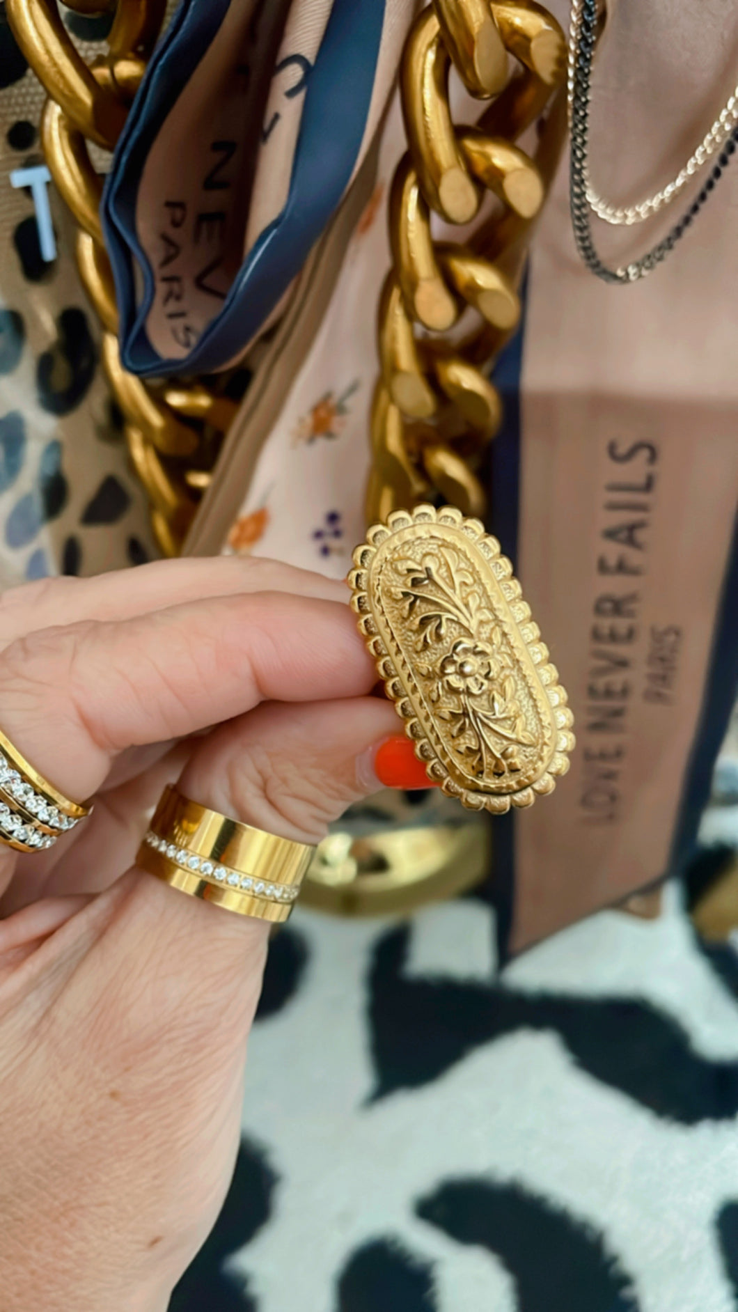 Carved Floral Ring