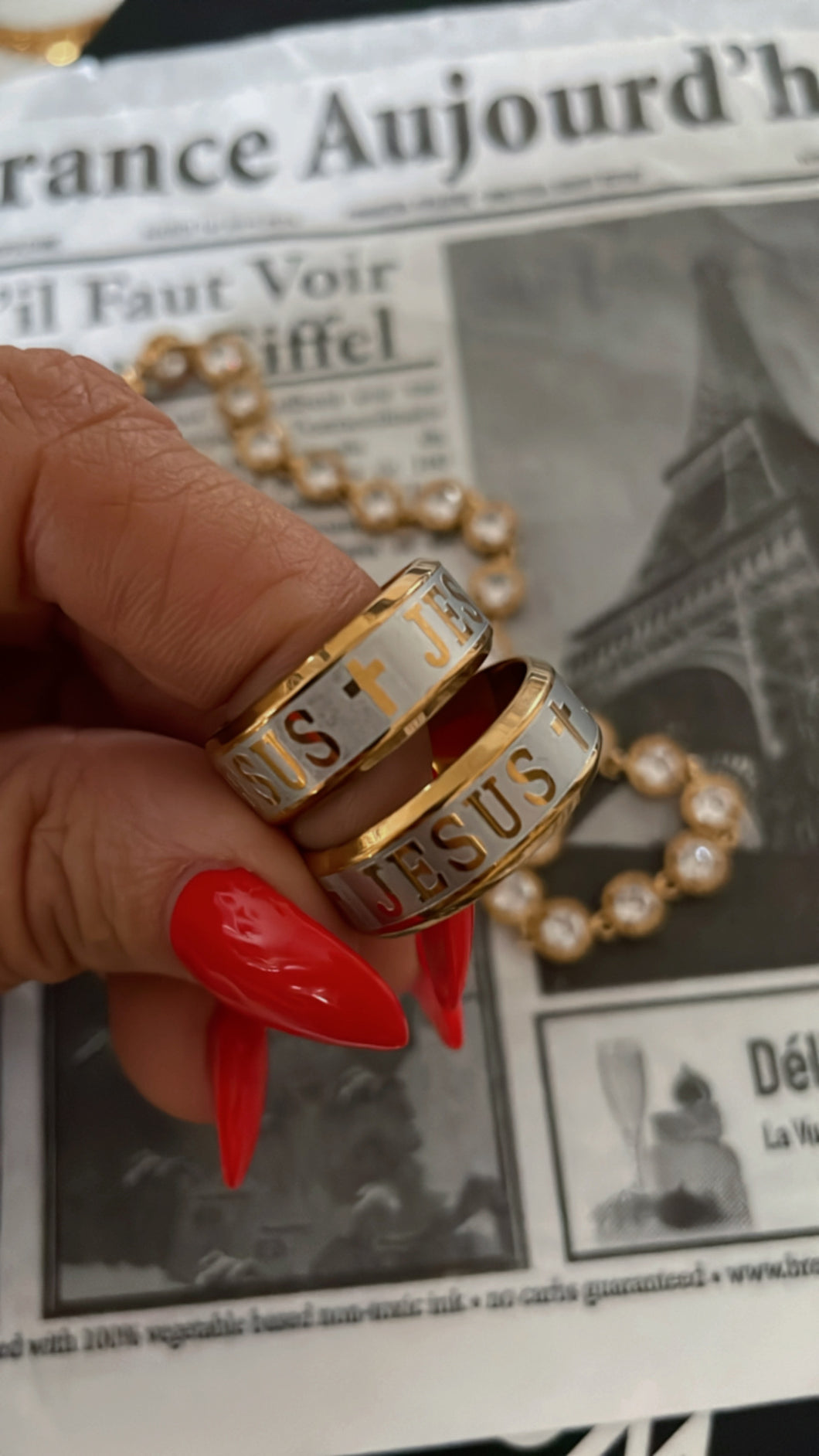 Jesus Two Toned Ring