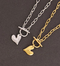 Load image into Gallery viewer, Hammered Heart Toggle Necklace
