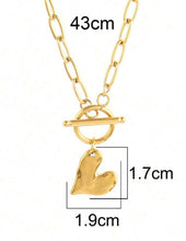 Load image into Gallery viewer, Hammered Heart Toggle Necklace
