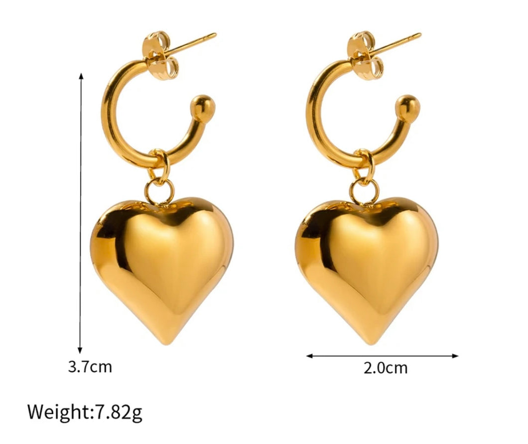 Two Toned Heart Earrings