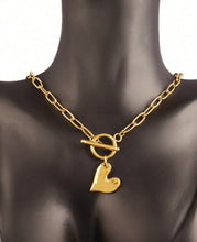 Load image into Gallery viewer, Hammered Heart Toggle Necklace
