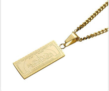 Load image into Gallery viewer, 100 Dollar Bill Necklace
