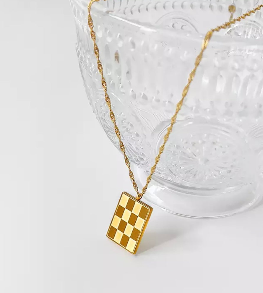 King Me Checker Necklace