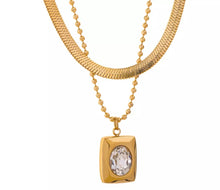 Load image into Gallery viewer, Layered Crystal Box Necklace
